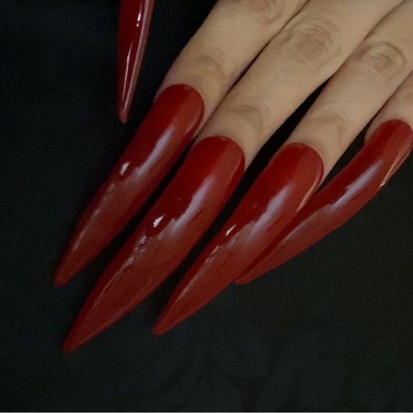 Xxxl curvy red Christmas acrylic press on nails - Picture 4 of 10